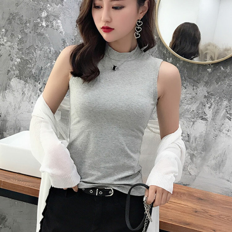 楽天市場】全9色×5サイズ！ハイネック ノースリーブトップス tシャツ