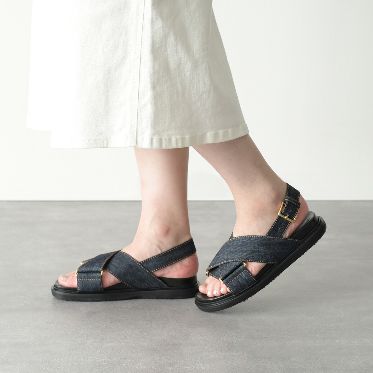 楽天市場】MARNI マルニ 靴 クロスストラップサンダル FUSSBETT