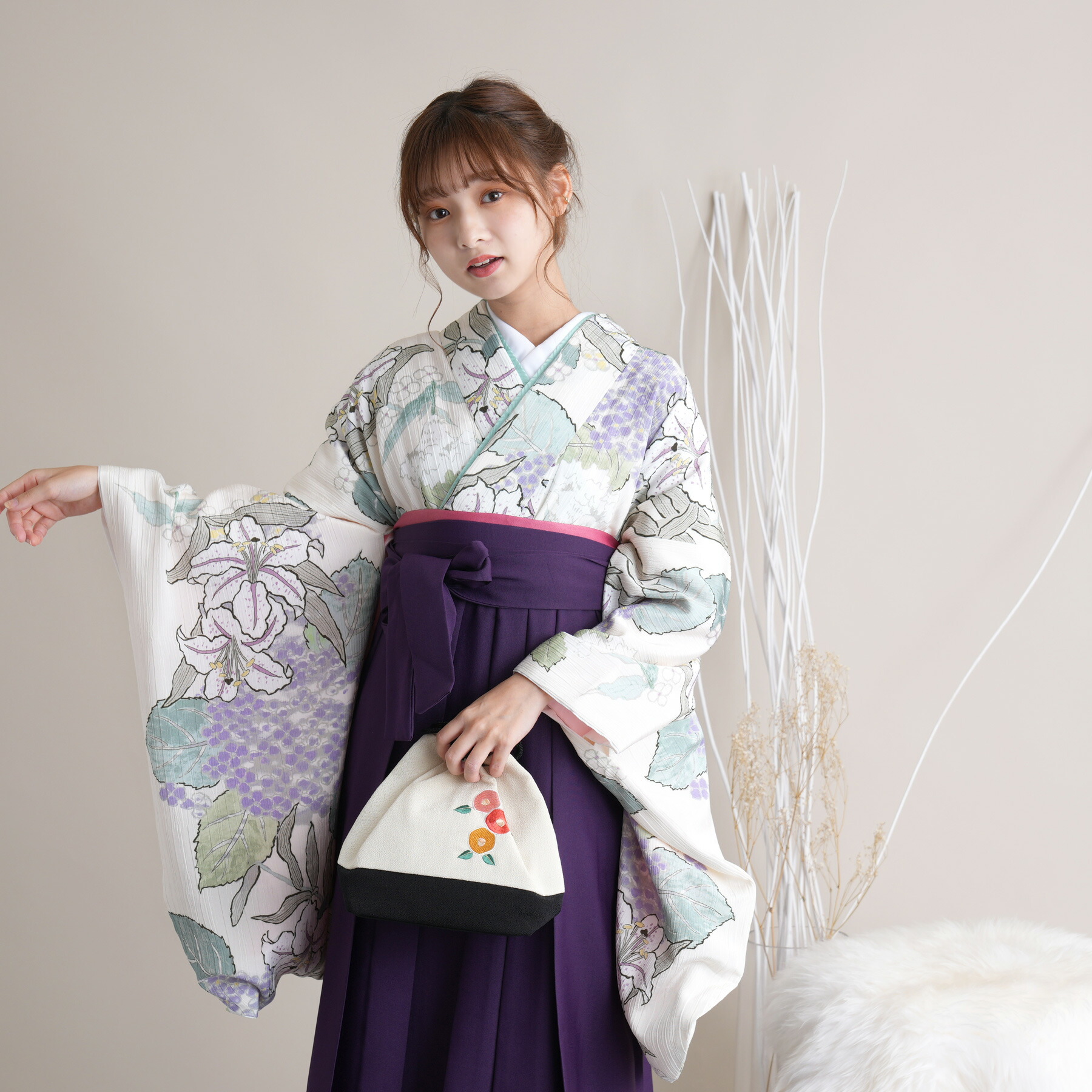 楽天市場】【レンタル】2尺袖 袴 着物 16点セット 女性 袴91cm（身長
