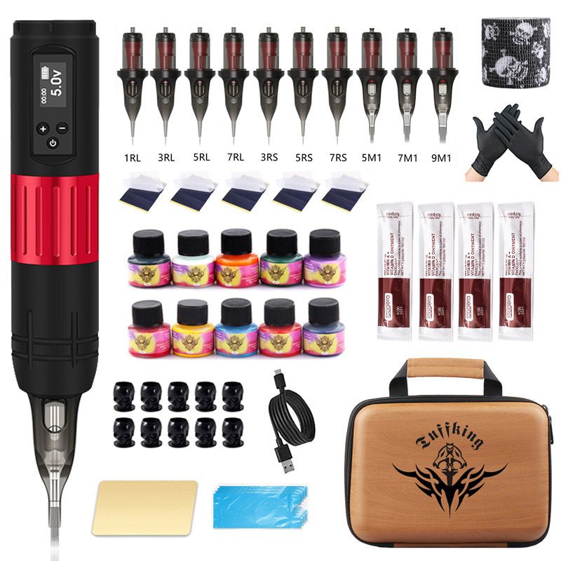 楽天市場】【最大P5】ワイヤレスタトゥーマシンセット ショートペン式