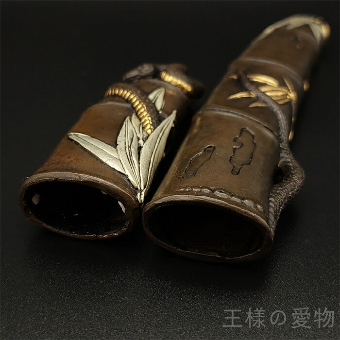 楽天市場】銅製刀装具 短刀拵 柄鞘一式 竹蛇の図 絵金銀 金工品 細工