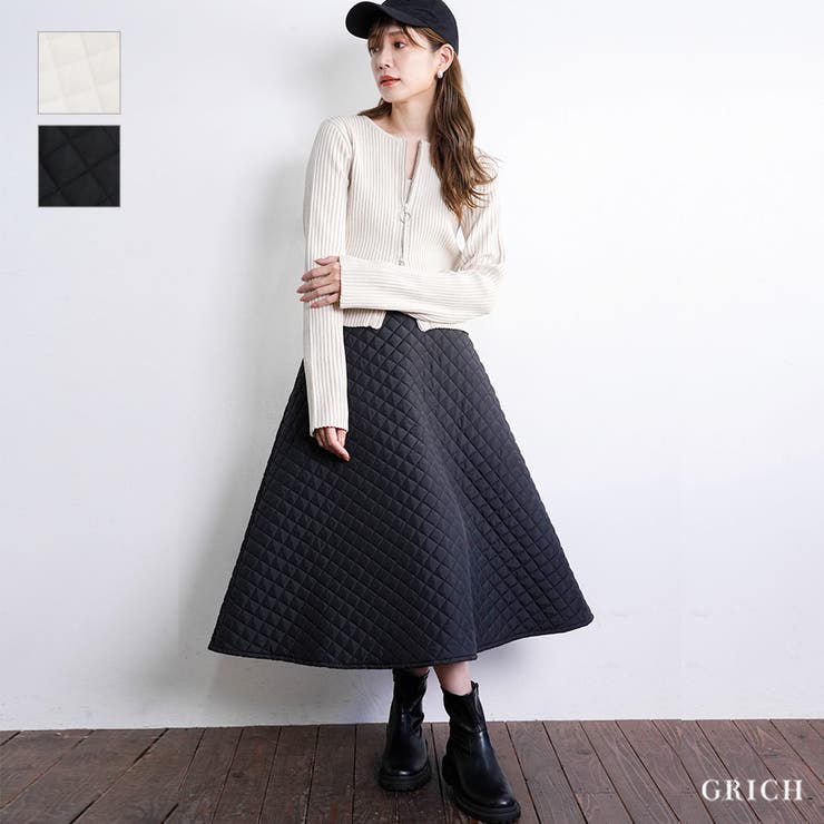 楽天市場】Growing Rich キルティングフレアスカート キルティング