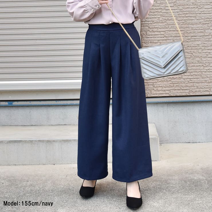 楽天市場】SLENDER ワイドパンツ チェック ウール混スカンツ