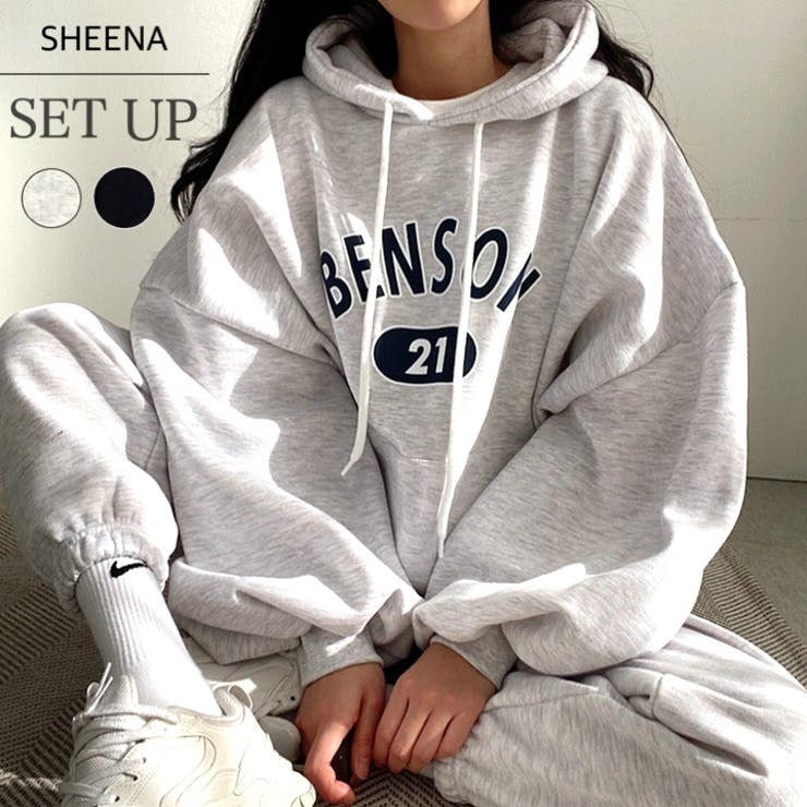楽天市場】SHEENA 【セットアップ】ロゴパーカー×スウェットパンツ 2点