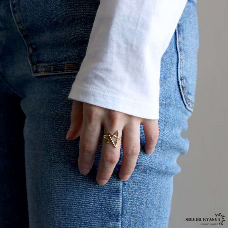 楽天市場】スターリング 星リング ゴールドリング 指輪 18KGP ゴールド