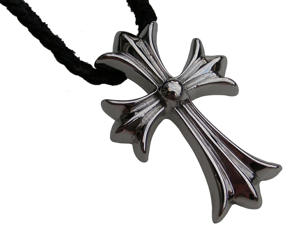 楽天市場】CHROME HEARTS SMALL CROSS PENDANT W/LEATHER BRAID