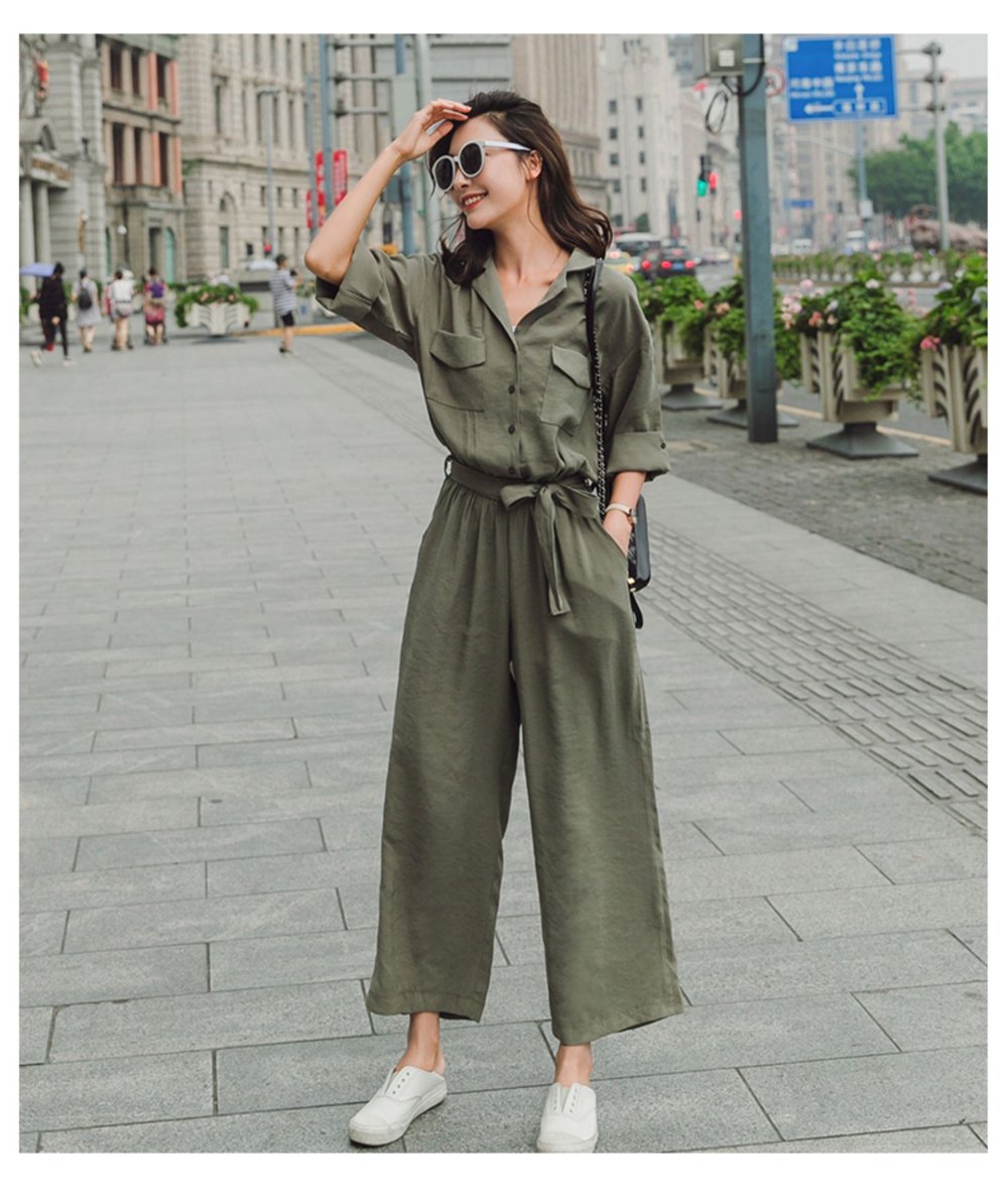 楽天市場】レディース オールインワン ワイドパンツ ジャンプスーツ 7