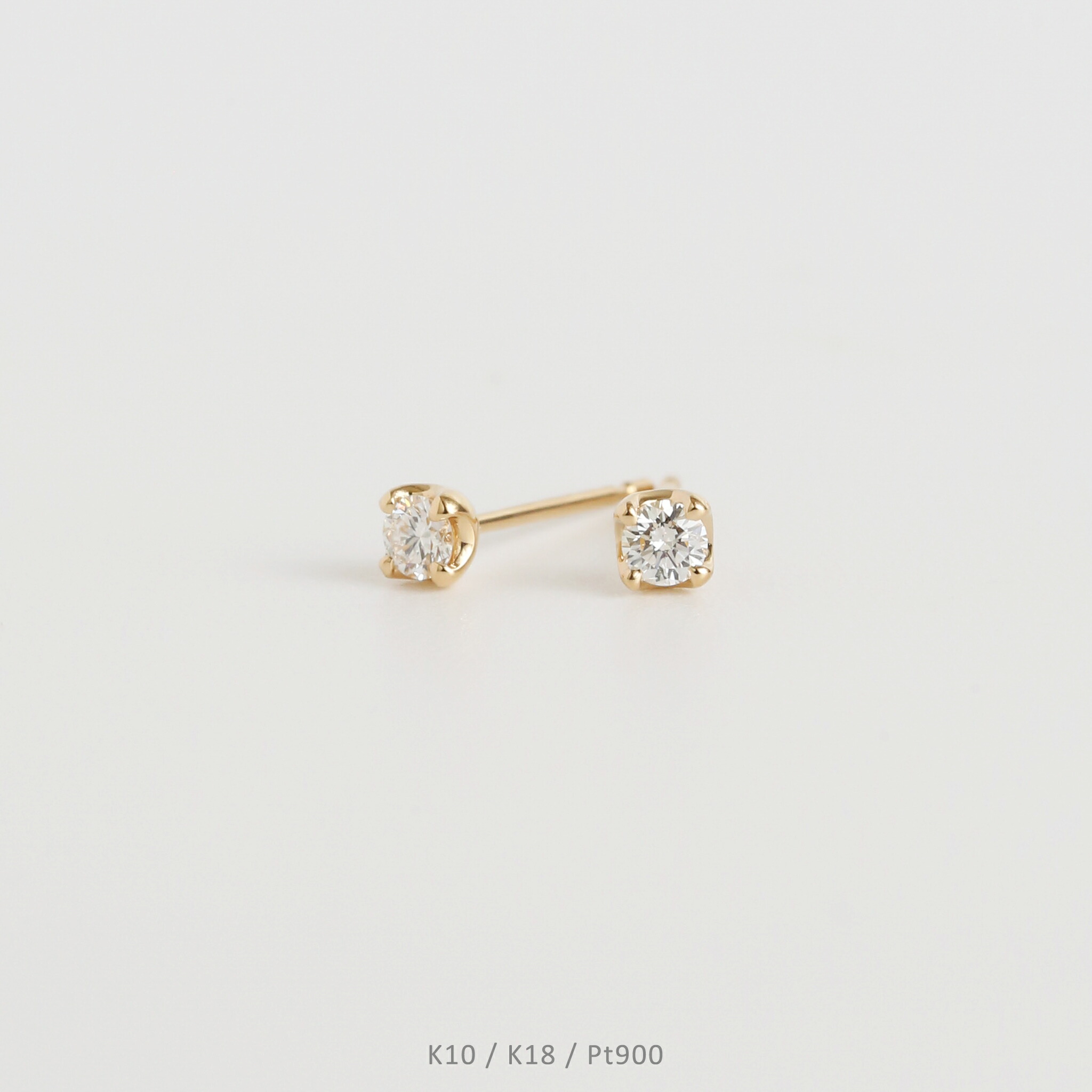 楽天市場】【Natural Pierce】 K10/K18/Pt900 一粒 ダイヤモンド
