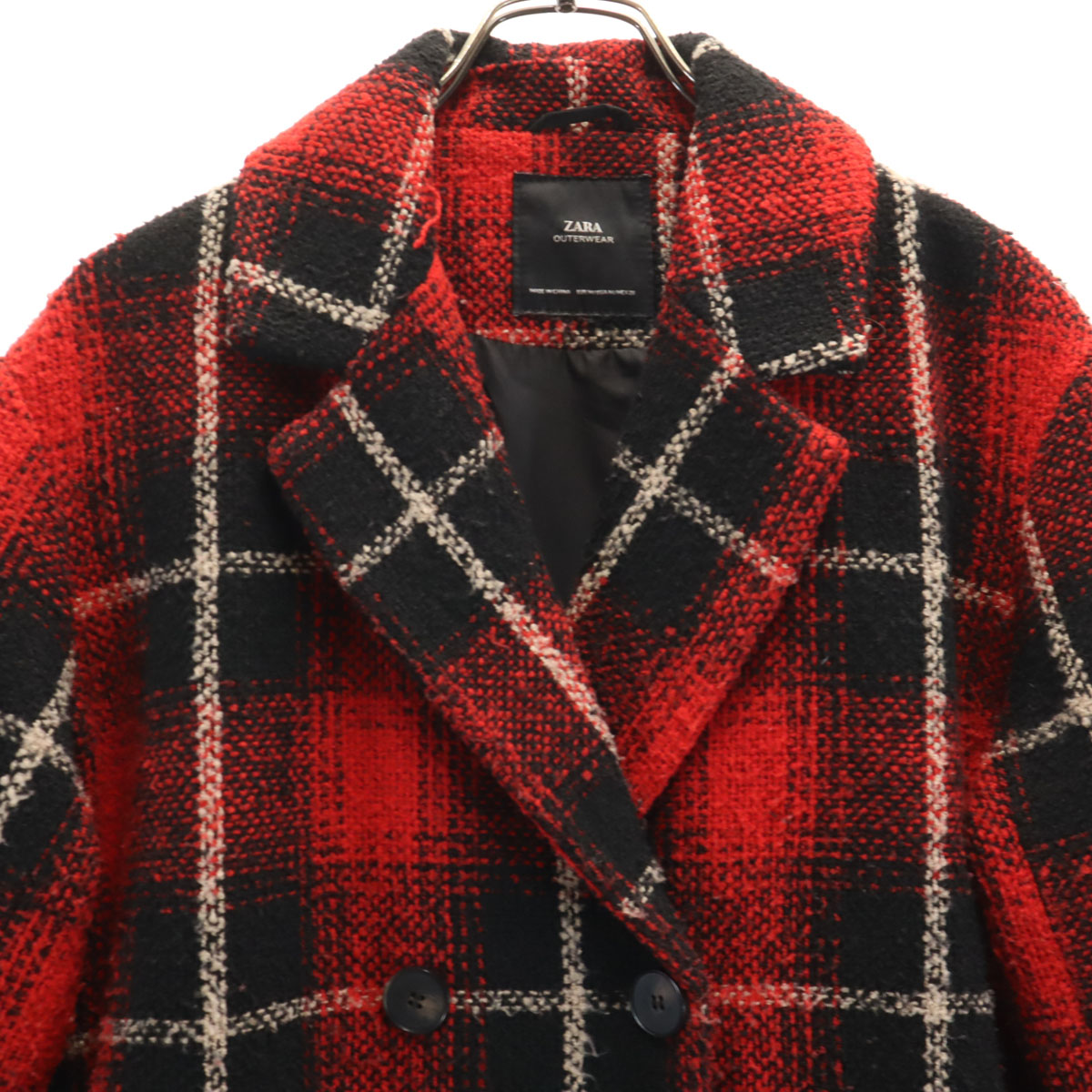 楽天市場】古着 ZARA ザラ チェック柄 ツイード ダブル チェスター