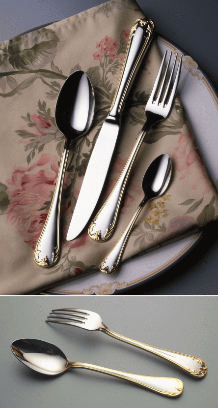 楽天市場】ALFACT フランシア(金彩) ペアセット10pc カトラリーセット