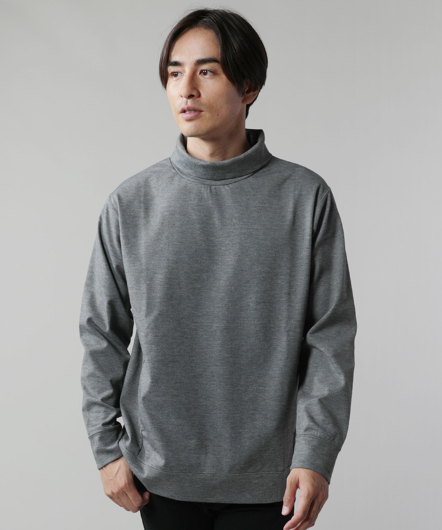 楽天市場】スウェット カットソー ハイネック メンズ 春 夏 秋 ポンチ