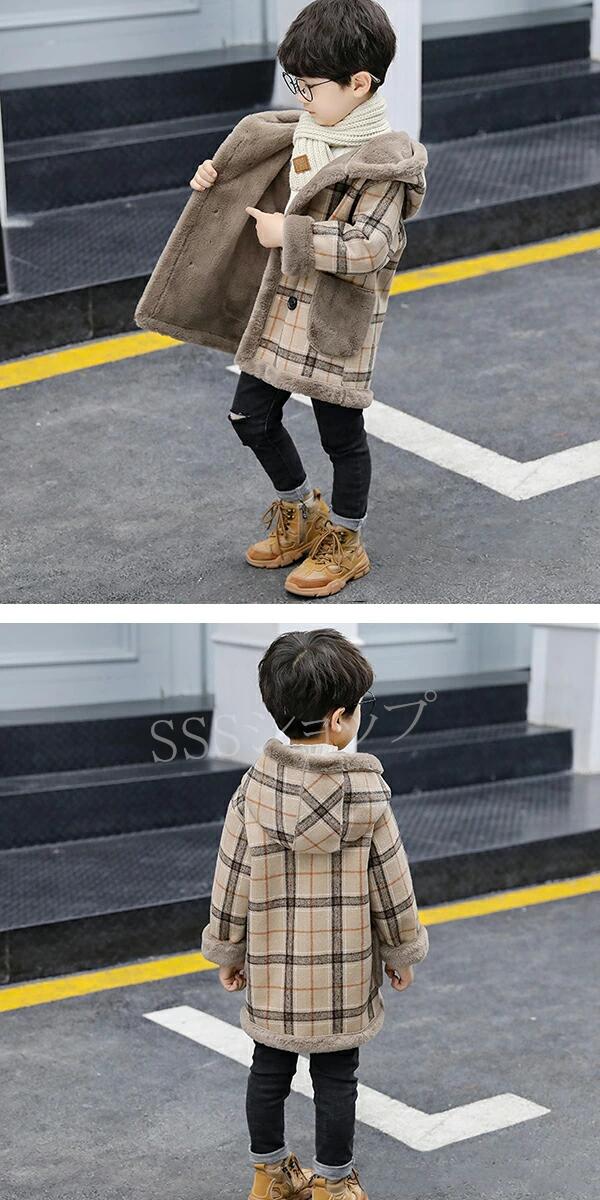 楽天市場】ダッフルコート キッズ ボアコート チェック柄 子供服