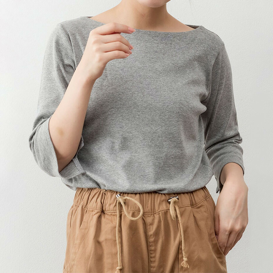 楽天市場】ボートネック カットソー 七分袖 7分袖 Tシャツ プル