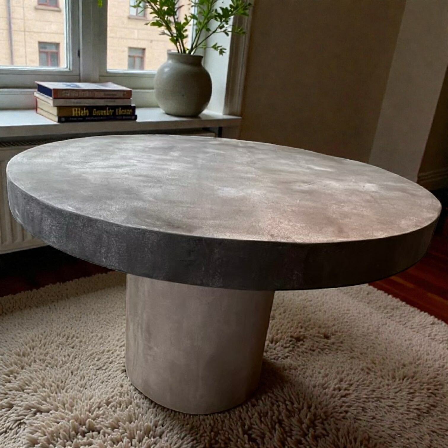 楽天市場】モルタル テーブル 照明付き 丸テーブル 無機質 インテリア