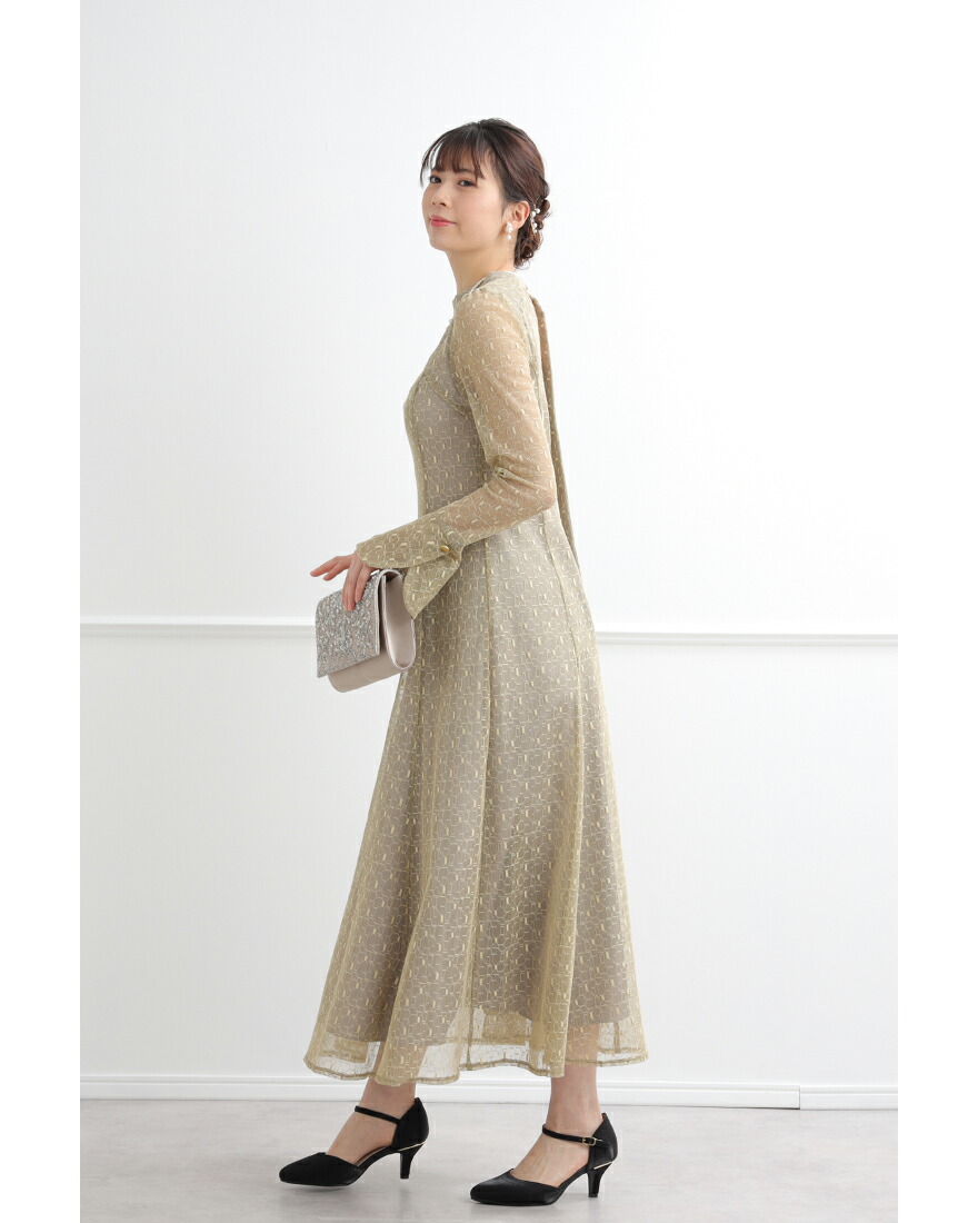 楽天市場】バックオープンジオメトリックドレス パーティードレス 結婚