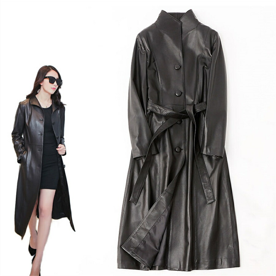 楽天市場】本革コートレディース女性服中長い羊革大きいサイズ修身