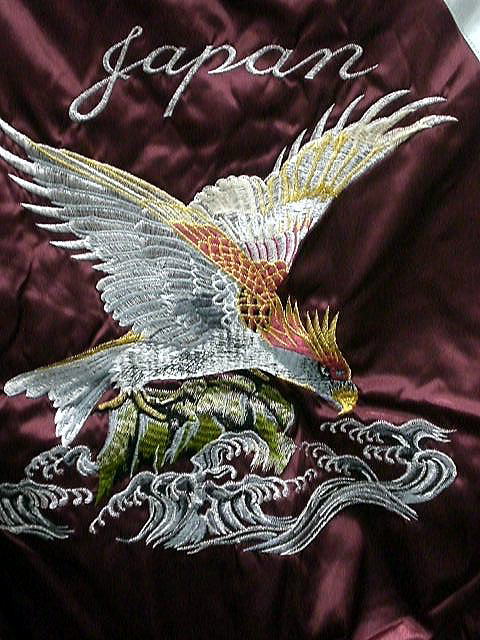 楽天市場】スカジャン 波鷹刺繍 2L 日本製本格刺繍 : takafuku 1915