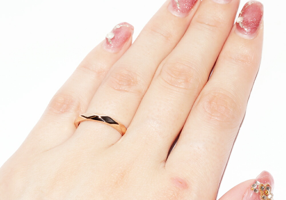 楽天市場】ブシュロン 指輪 K18PG ファセットリング ミディアム 幅2.8