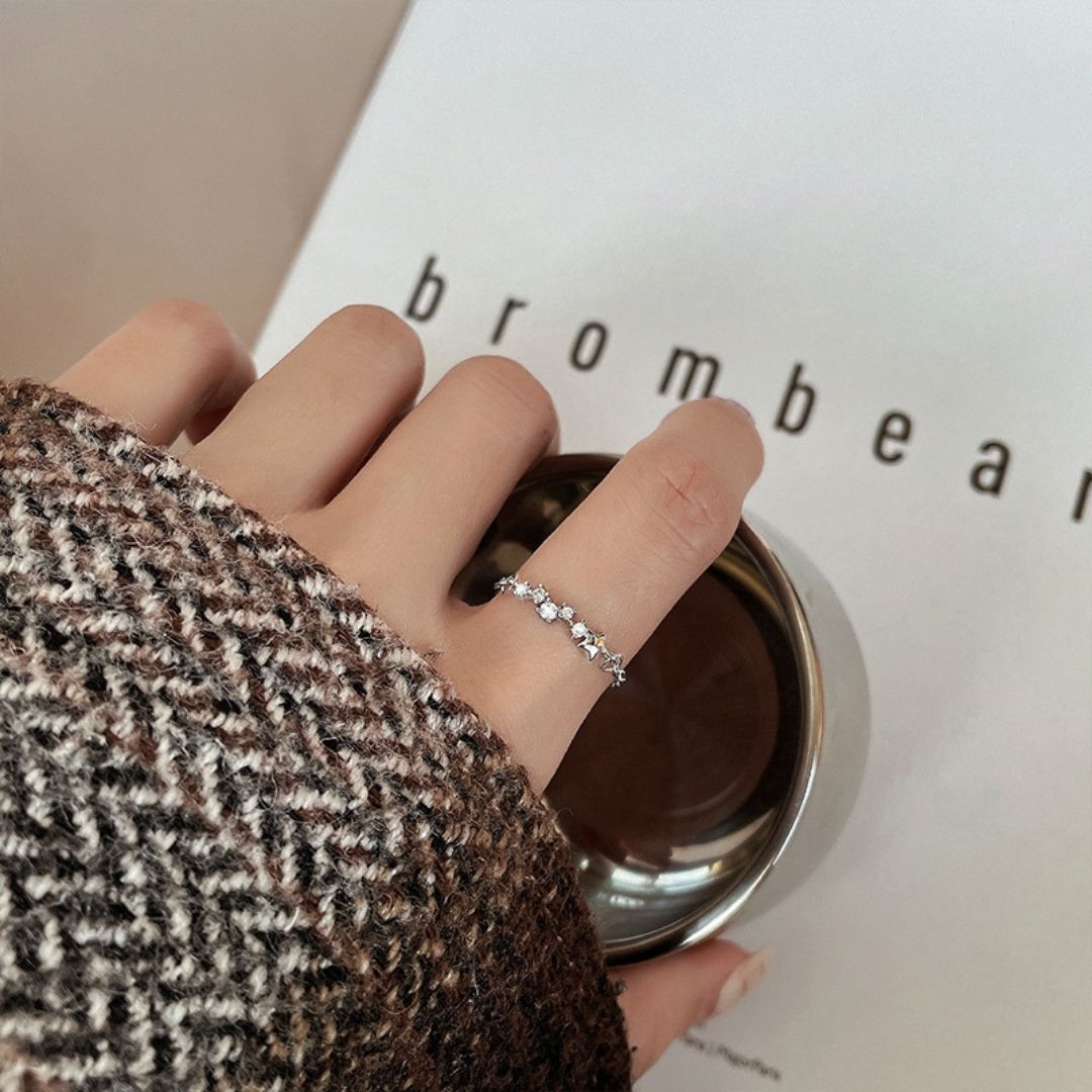 楽天市場】指輪 フリーサイズ チェーンリング リング 星 星座