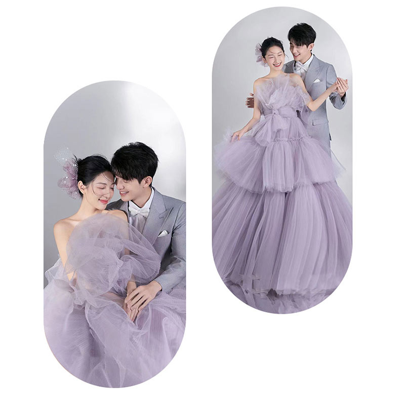 楽天市場】ウェディングドレス パープル 前撮り ロングドレス