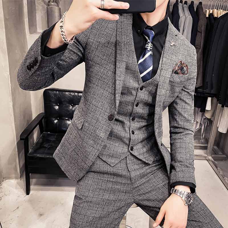 楽天市場】メンズスーツ チェック柄 スタイリッシュスーツ司会 舞台