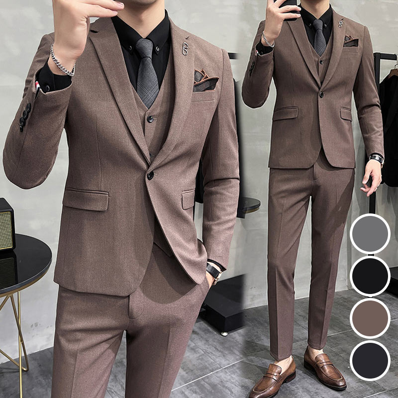 楽天市場】メンズスーツ 3点セット 長袖 通勤 OL セットアップ