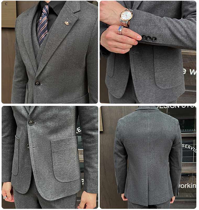 楽天市場】全3色 メンズスーツ スリーピース スーツ ダブルブレスト