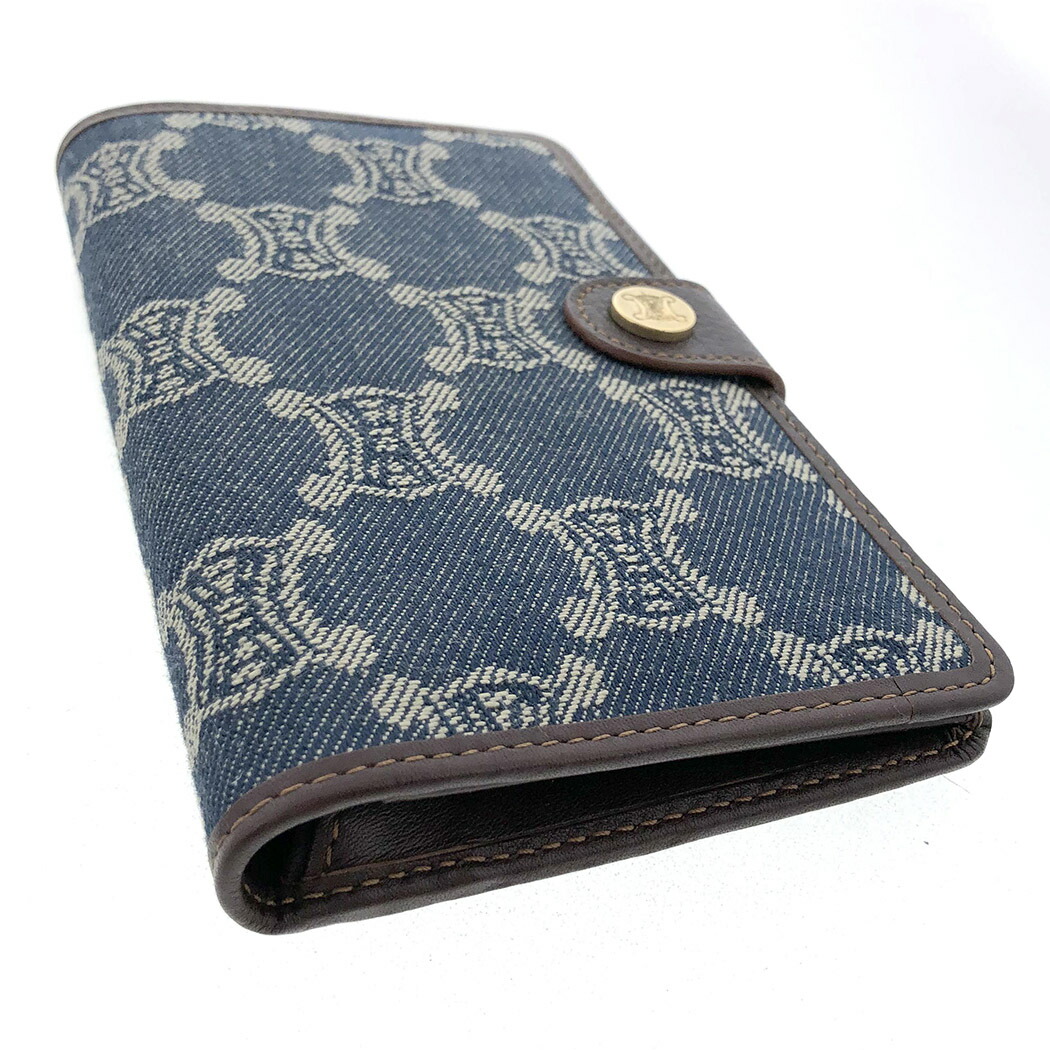 楽天市場】セリーヌ☆トリオンフ デニム×レザー 二つ折り財布