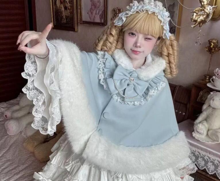 楽天市場】Lolita系 ロリータ ポンチョ コート ケープ コート 無地