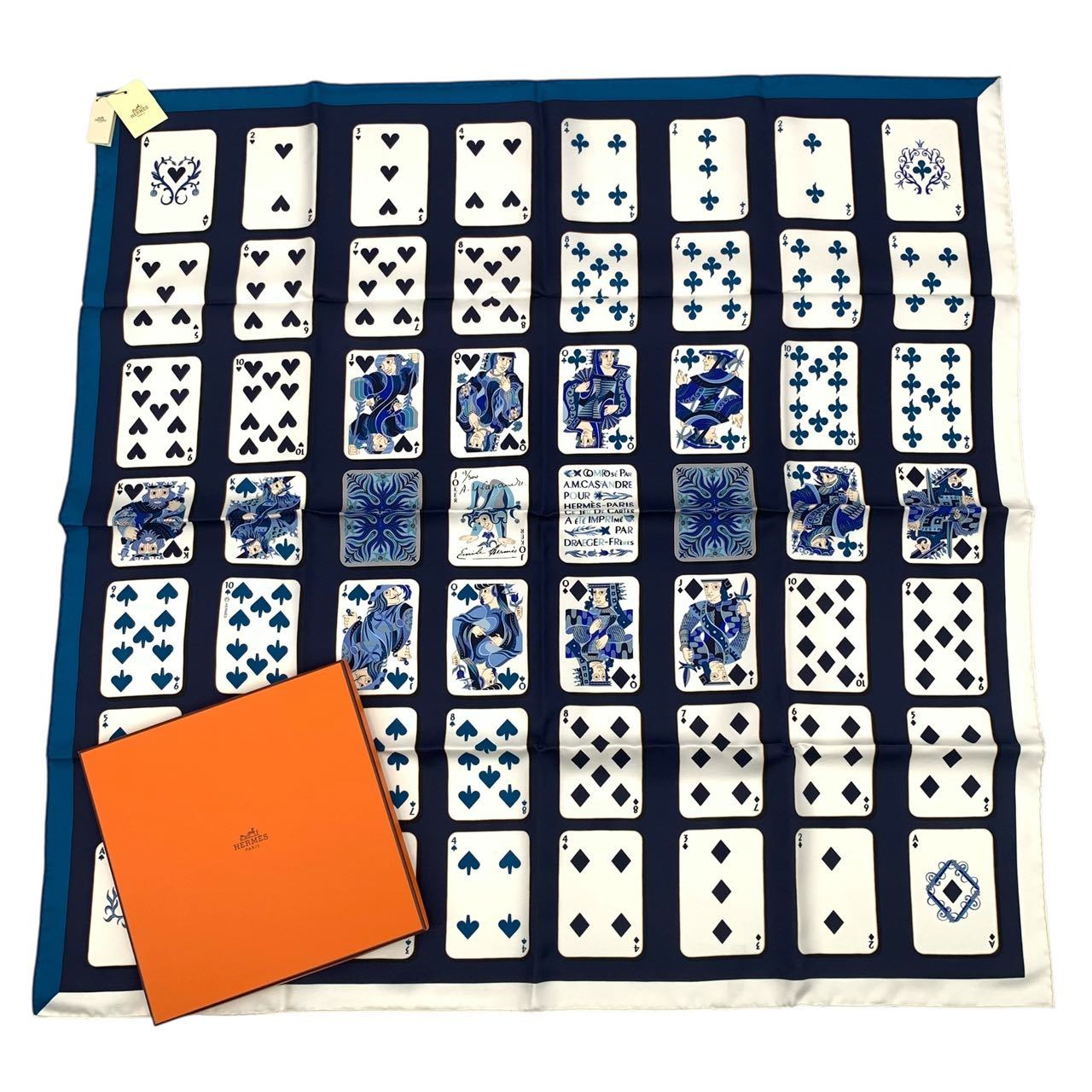 エルメス カレ90 Jeu De Cartes トランプ柄 シルクスカーフ HERMES