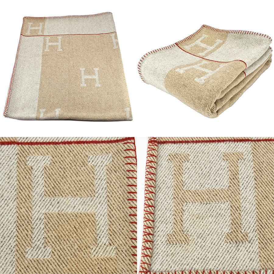 楽天市場】エルメス HERMES ブランケット 大判 Hロゴ ウール カシミヤ