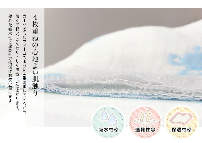 楽天市場】○ ＜名入れ刺繍＞日本製 4重ガーゼ 耳付きおくるみ クマ柄