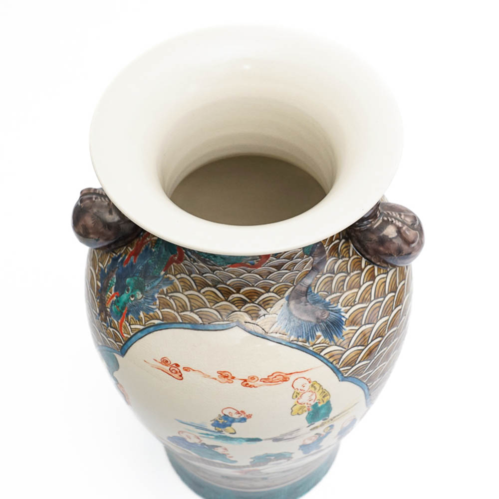 楽天市場】九谷焼 古九谷風五彩手龍壺＜花瓶 花器 人気 ギフト 贈り物
