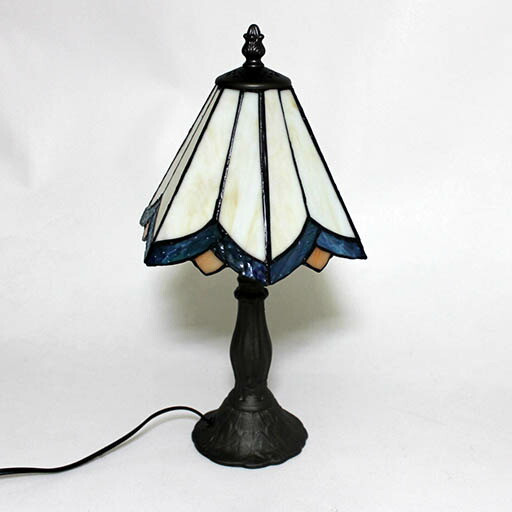 楽天市場】ステンドグラスランプブルーリボン リリーランプ中型 20×h38