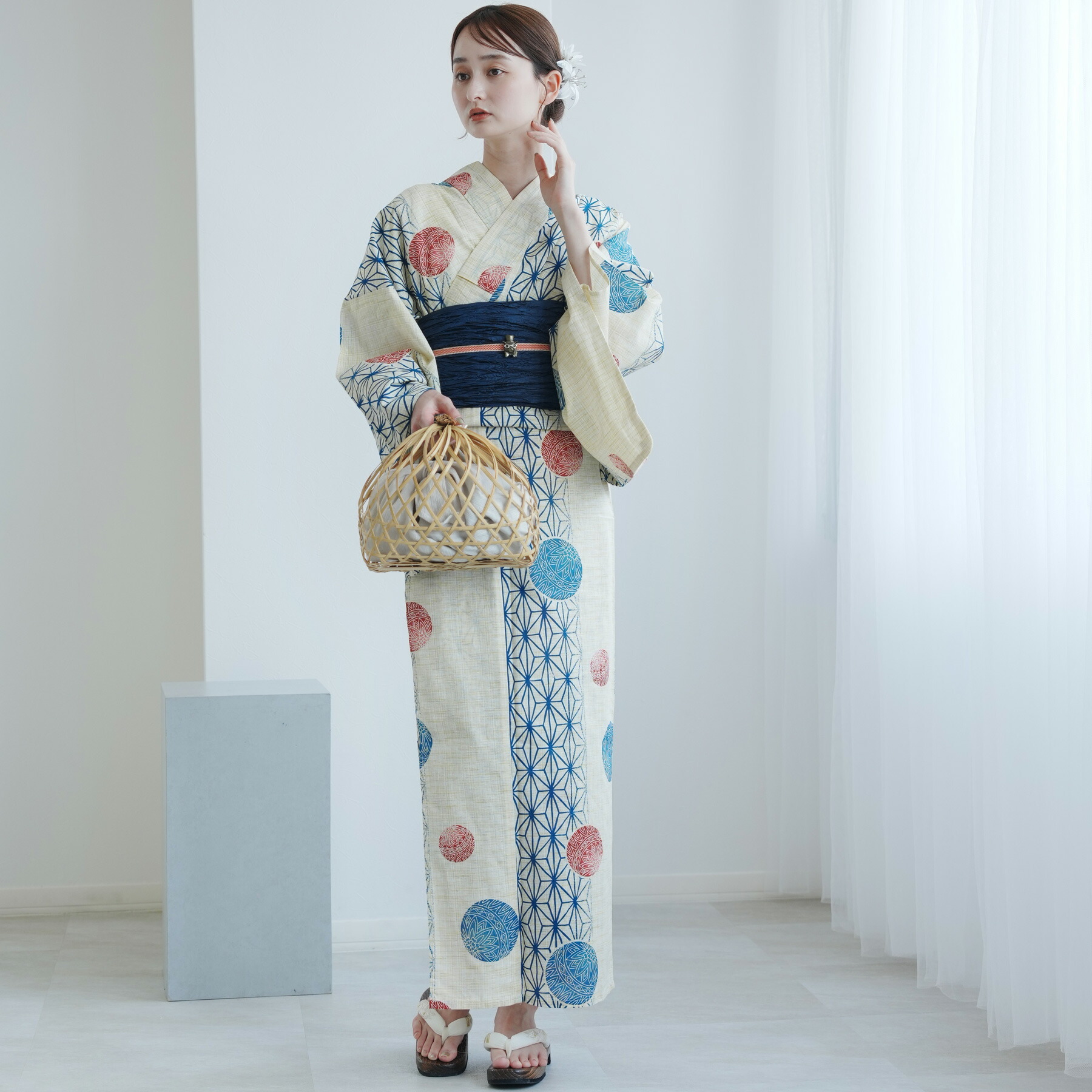 楽天市場】【30％OFF】【utatane 綿麻 高級変わり織 浴衣3点セット 先