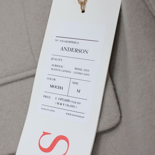 楽天市場】NICENESS ナイスネス 22AW ANDERSON S120メルトンシングル