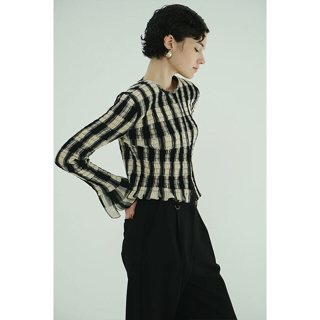 楽天市場】クラネ CLANE シャーリング デザイン ブラウス SHIRRING