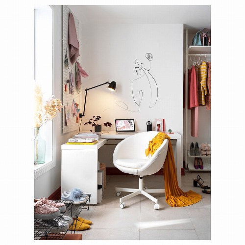 楽天市場】[IKEA/イケア/通販]MALM マルム デスク 引き出し式パネル付