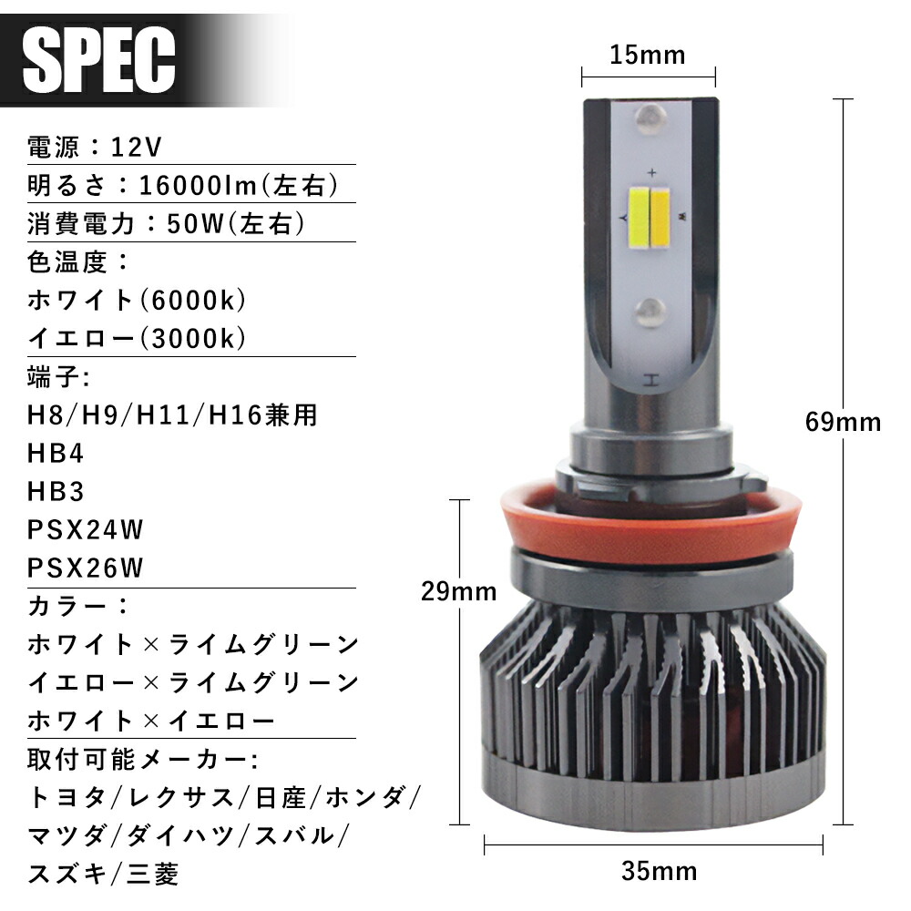 楽天市場】2色切替式 ホワイト ライムグリーン イエロー LED