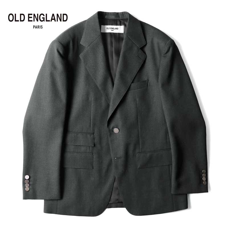 ※専用　OLD ENGLAND テーラードジャケット　40　カシミヤ混 カシミヤ混 メルトンライク テーラードジャケット/ストレッチ/ネイビー