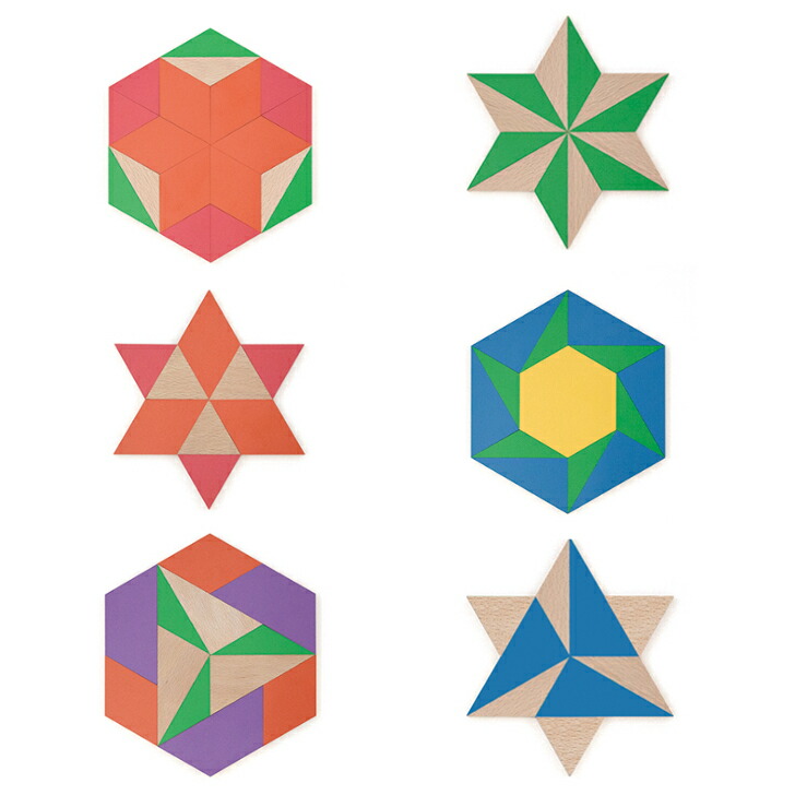 楽天市場】ケルンモザイク45六角WW（正六角形） 童具館 WAKU : 木の