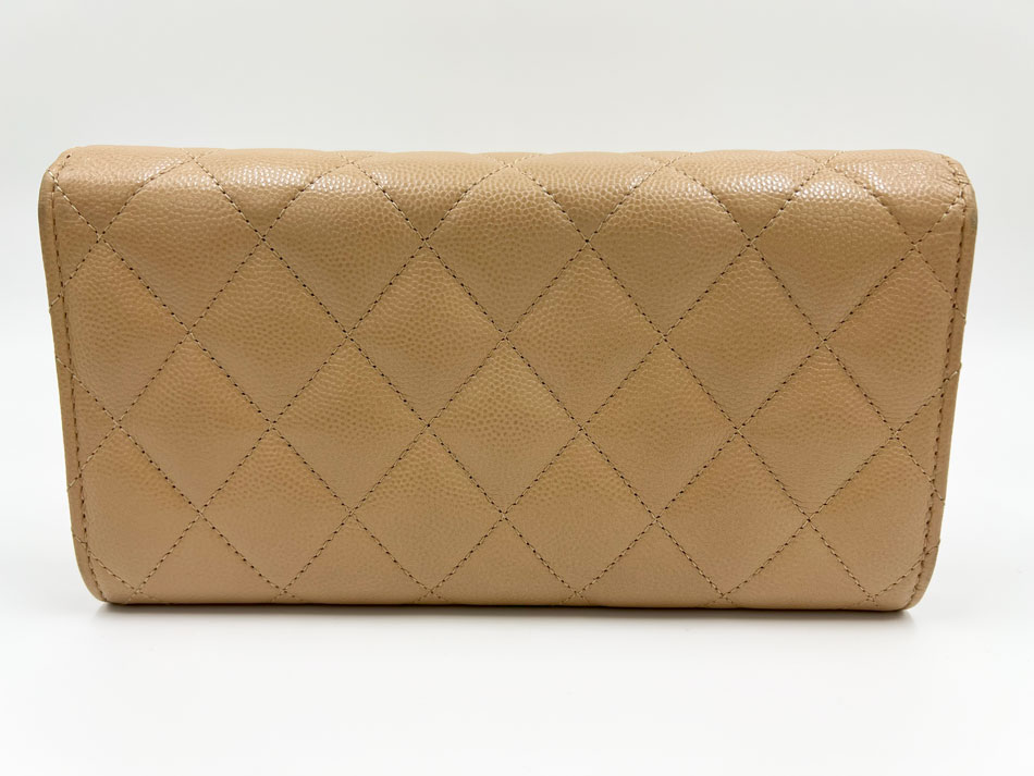 楽天市場】CHANEL シャネル キャビアスキン ロングフラップウォレット