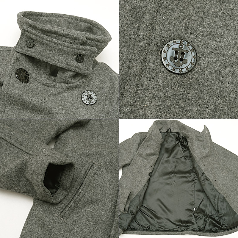 楽天市場】米軍タイプ NAVY Pコート グレー JC043YN メンズ ピーコート