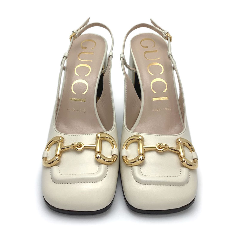 楽天市場】GUCCI グッチ ホースビット パンプス ホワイト レザー #37