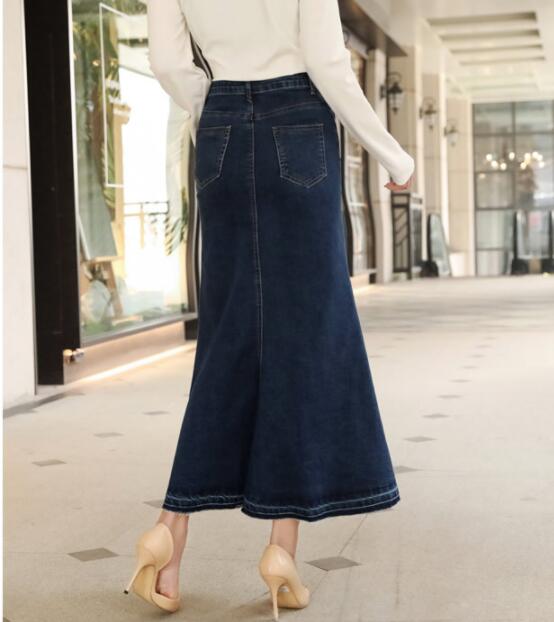 楽天市場】デニムスカート ストレッチ レディース ロングスカート
