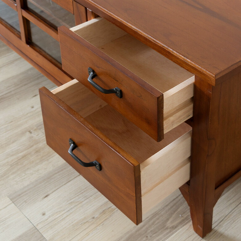 楽天市場】ローボード テレビ台 ワイド 木製 引き出し ガラス扉 幅