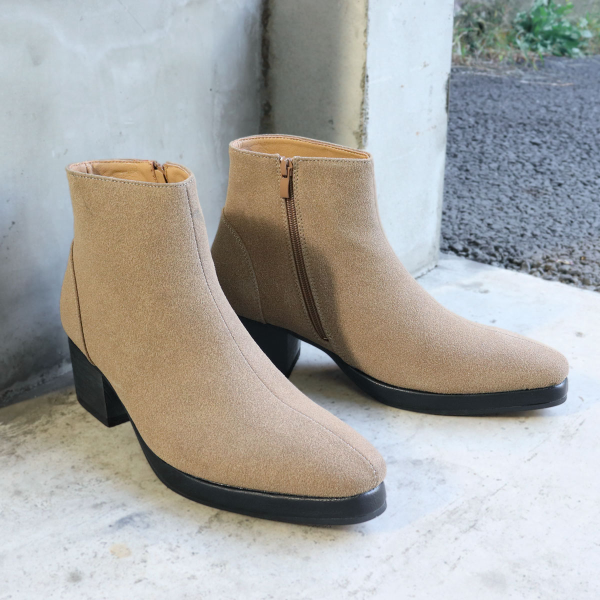 楽天市場】ブーツ メンズ サイドジップ 厚底 6cmヒール レッドソール