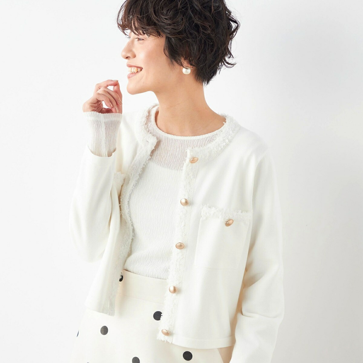 楽天市場】《手洗い可能》フワシャギークルーネックニットジャケット