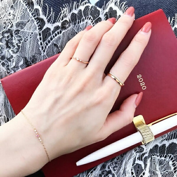 楽天市場】K10ピンクゴールドダイヤモンドリング／ ヴイエー ヴァン