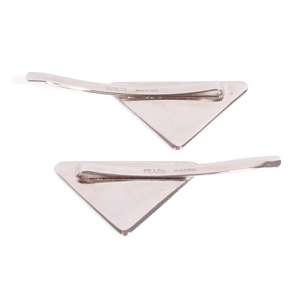 楽天市場】PRADA（プラダ）トライアングルロゴ ヘアクリップ ブラック